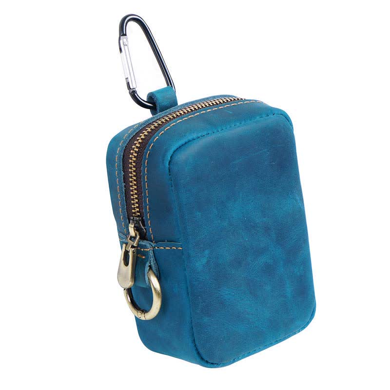Borsa da cintura mini in vera pelle con cerniera per esterni Cube