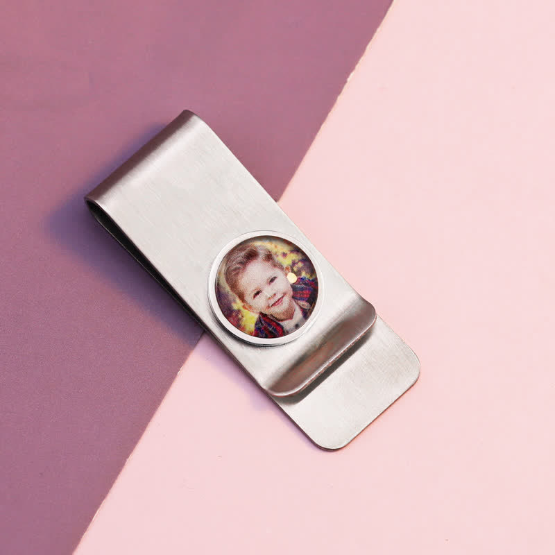 Fermasoldi con foto a colori personalizzata, idea regalo per matrimonio