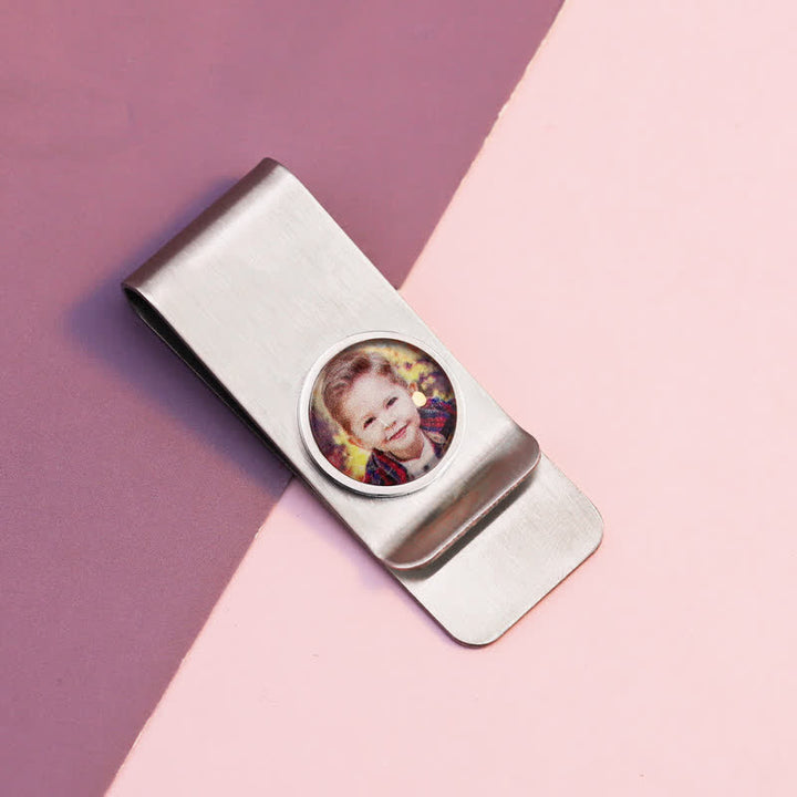 Fermasoldi con foto a colori personalizzata, idea regalo per matrimonio