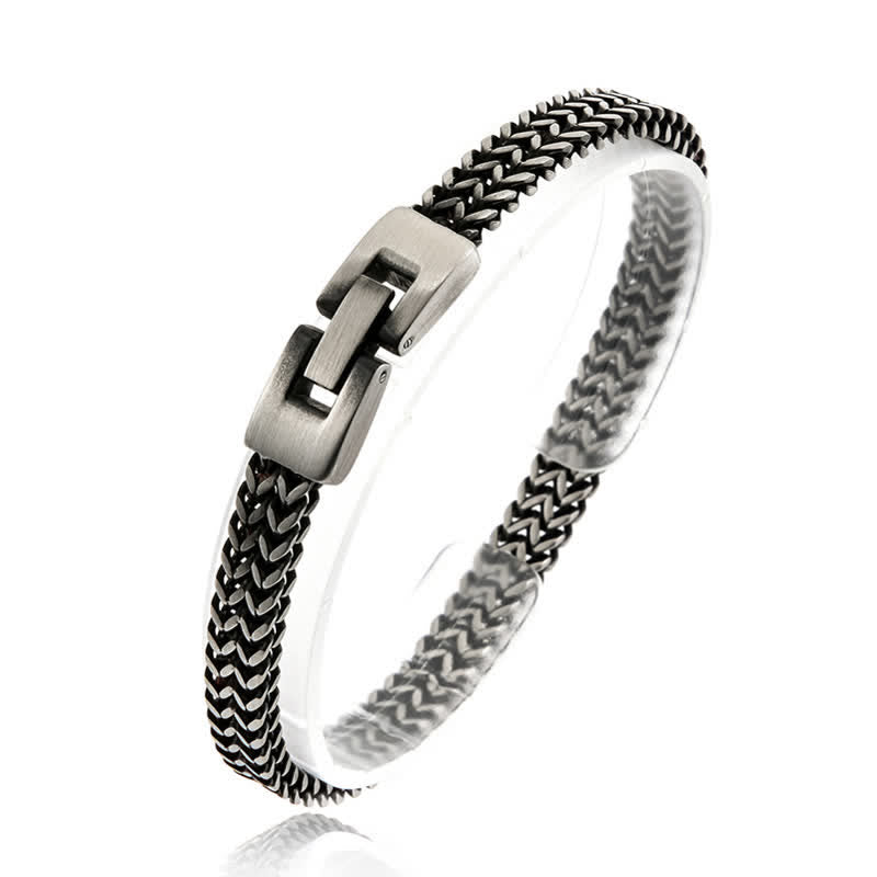 Bracciale in acciaio inossidabile con nome personalizzato e catena a coda di volpe