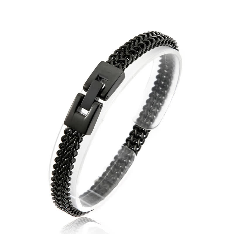 Bracciale in acciaio inossidabile con nome personalizzato e catena a coda di volpe