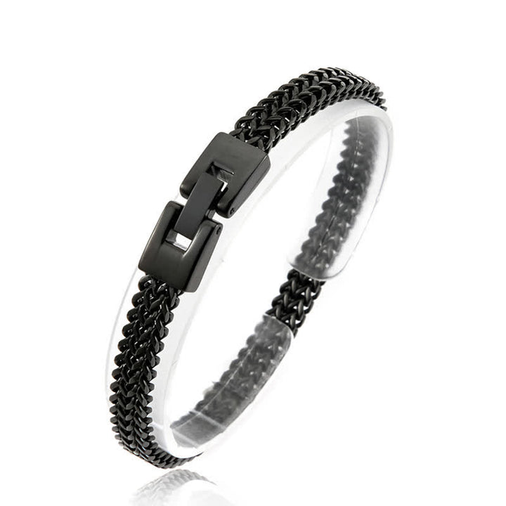 Bracciale in acciaio inossidabile con nome personalizzato e catena a coda di volpe