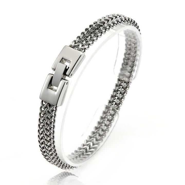 Bracciale in acciaio inossidabile con nome personalizzato e catena a coda di volpe