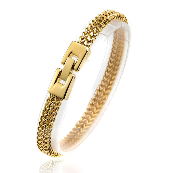 Bracciale in acciaio inossidabile con nome personalizzato e catena a coda di volpe