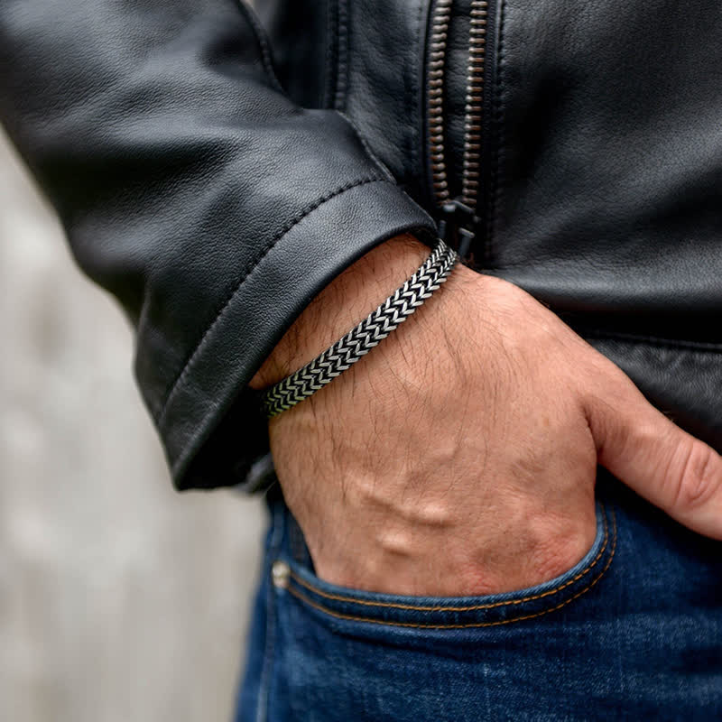 Bracciale in acciaio inossidabile con nome personalizzato e catena a coda di volpe