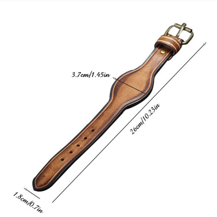 Bracciale in pelle marrone retrò con nome personalizzato inciso al laser