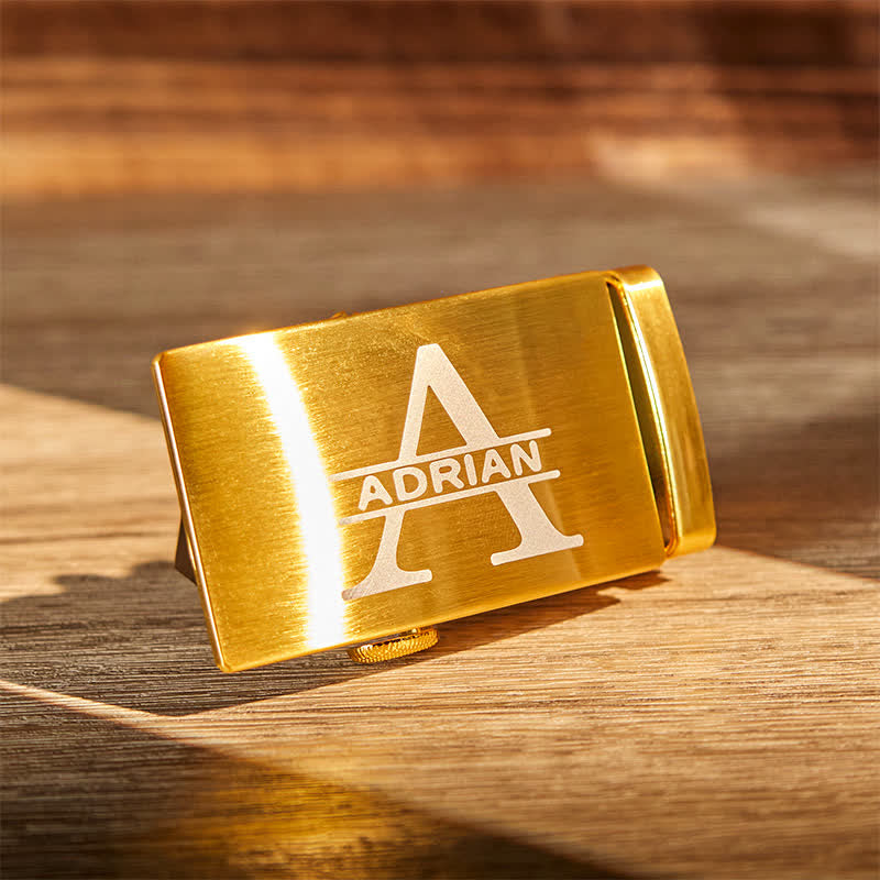 Cintura in pelle con fibbia automatica fai da te personalizzata, idea regalo in oro - image 5