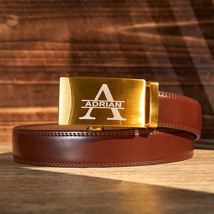 Cintura in pelle con fibbia automatica fai da te personalizzata, idea regalo in oro - image 7