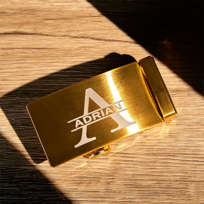 Cintura in pelle con fibbia automatica fai da te personalizzata, idea regalo in oro - image 6