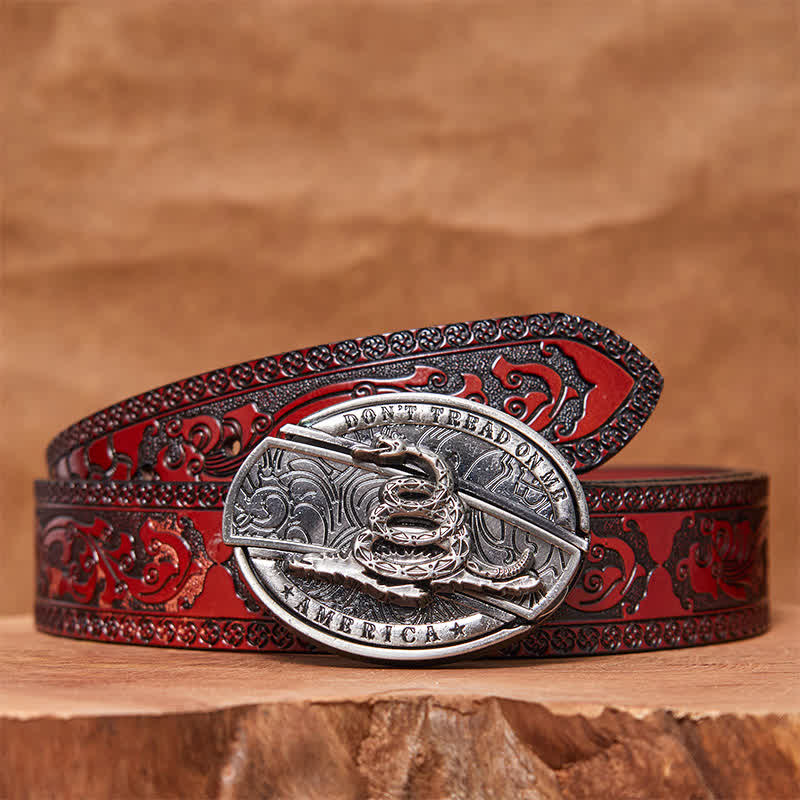 Cintura in pelle fai da te da uomo con coltello pieghevole nascosto Black Mamba
