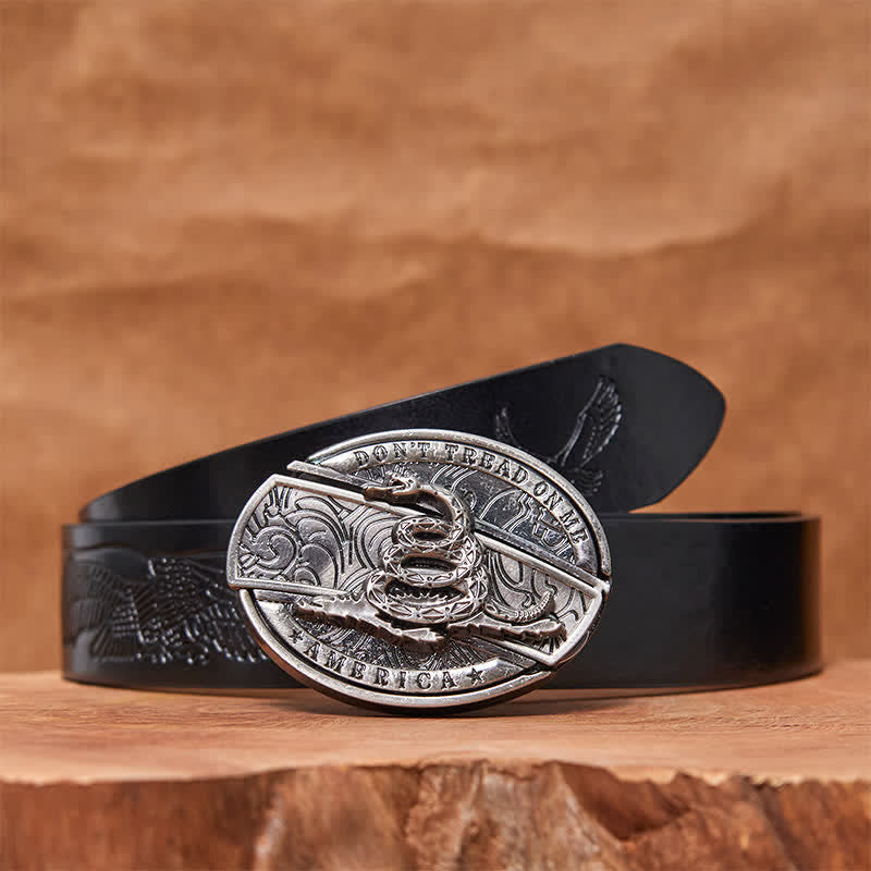 Cintura in pelle fai da te da uomo con coltello pieghevole nascosto Black Mamba