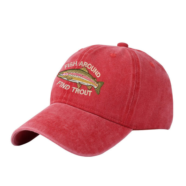 Cappellino da baseball regolabile ricamato "Fish Around Find Trout"