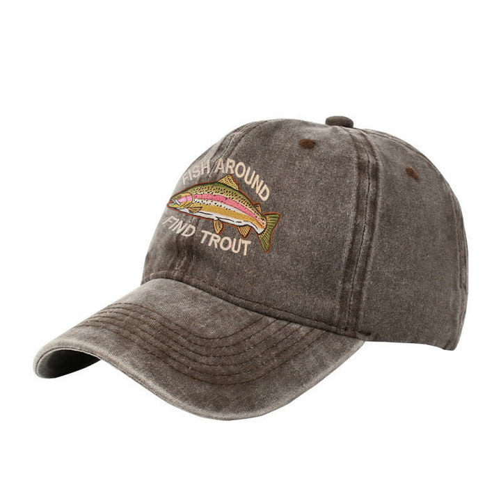 Cappellino da baseball regolabile ricamato "Fish Around Find Trout"