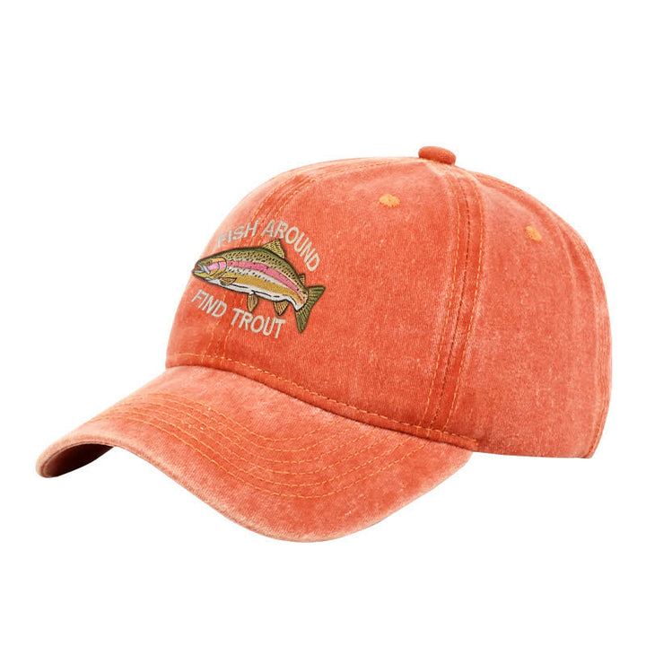Cappellino da baseball regolabile ricamato "Fish Around Find Trout"
