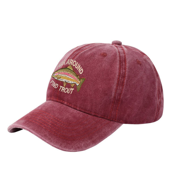 Cappellino da baseball regolabile ricamato "Fish Around Find Trout"
