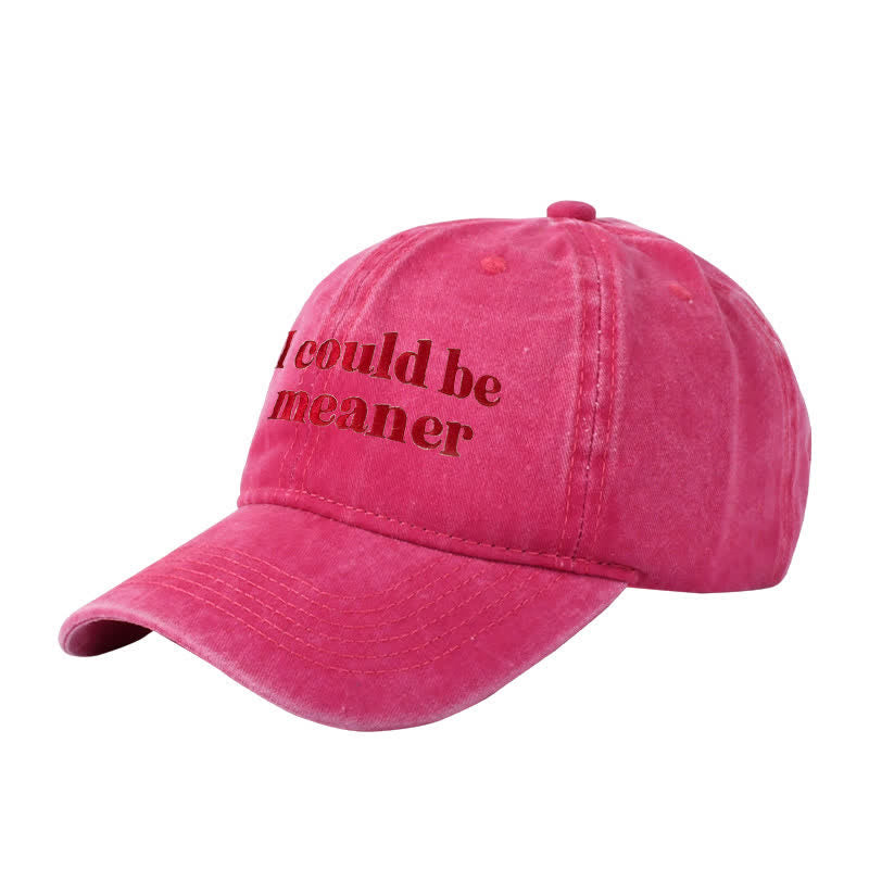 Cappellino da baseball regolabile ricamato con la scritta "Potrei essere più cattivo"