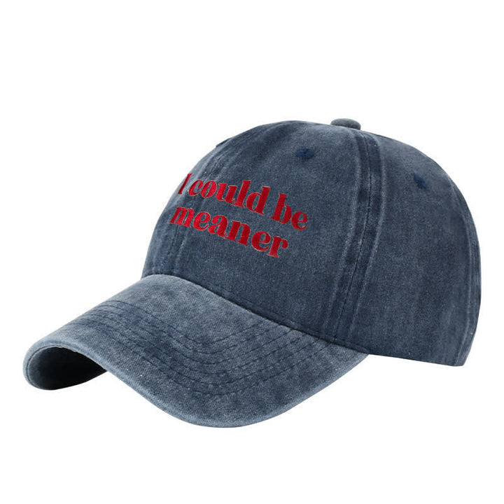 Cappellino da baseball regolabile ricamato con la scritta "Potrei essere più cattivo"