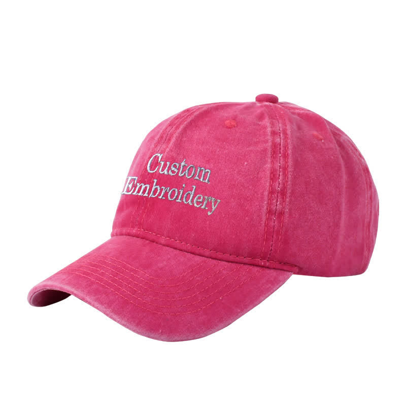 Cappellino da baseball regolabile con testo personalizzato e ricamo - Rosa - Regolabile (circa 21 5/8"-23 1/4") - image 10