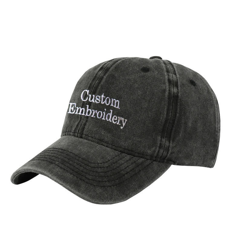 Cappellino da baseball regolabile con testo personalizzato e ricamo