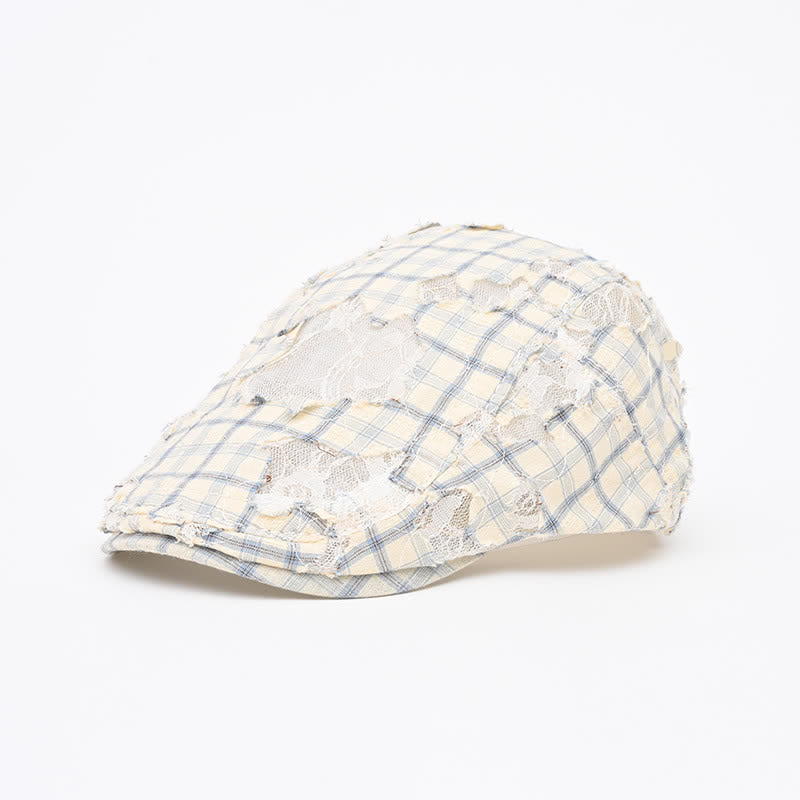 Cappello basco in tessuto a rete perforata retrò invecchiato