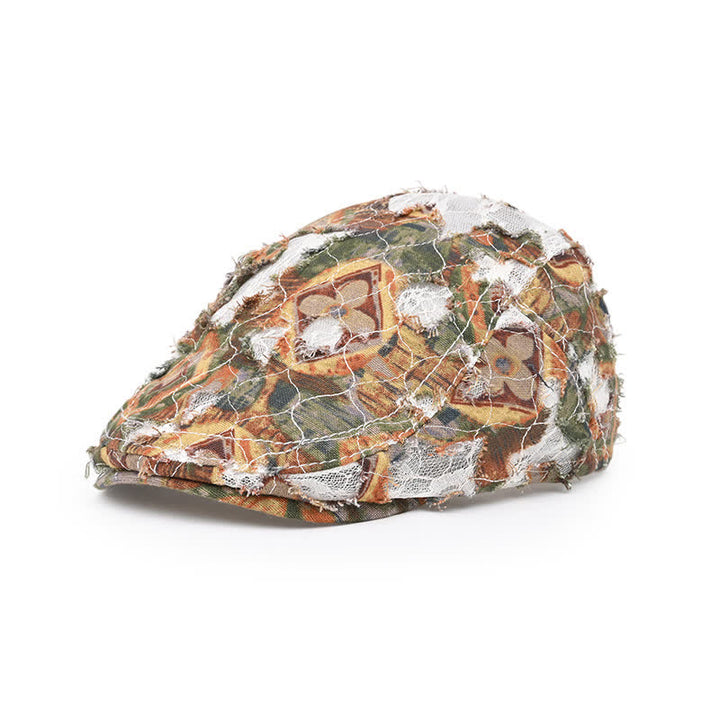 Cappello basco in tessuto a rete perforata retrò invecchiato