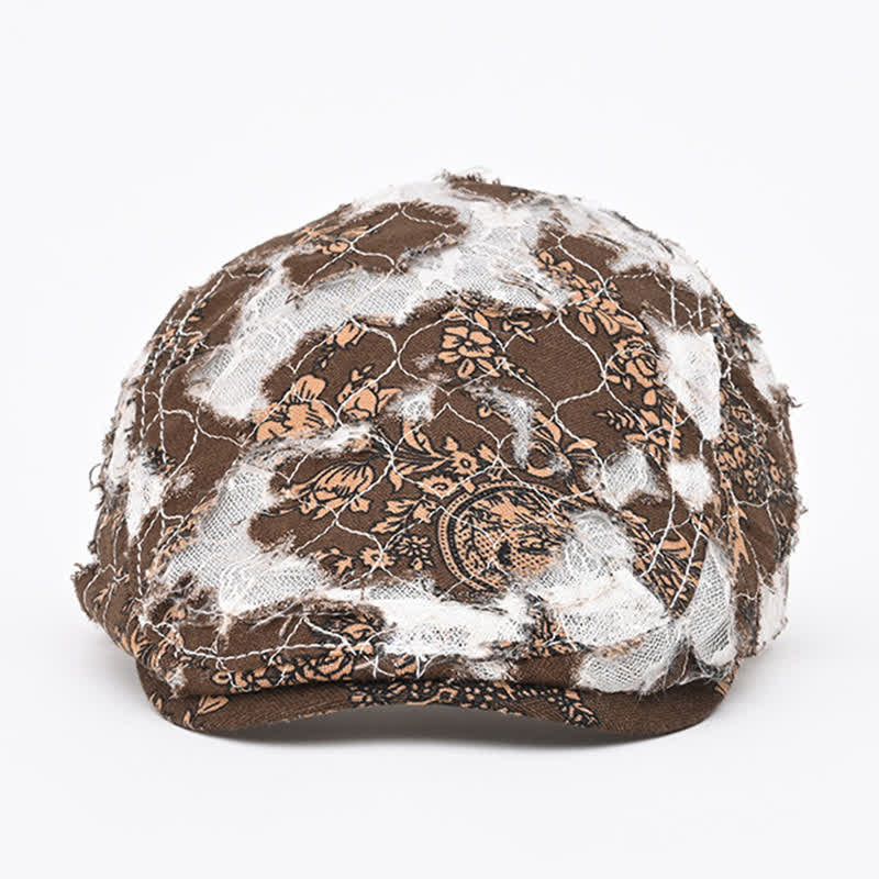 Cappello basco in tessuto a rete perforata retrò invecchiato