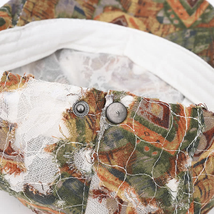 Cappello basco in tessuto a rete perforata retrò invecchiato