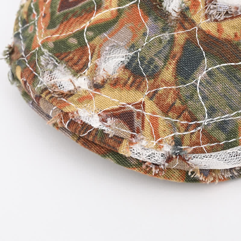 Cappello basco in tessuto a rete perforata retrò invecchiato