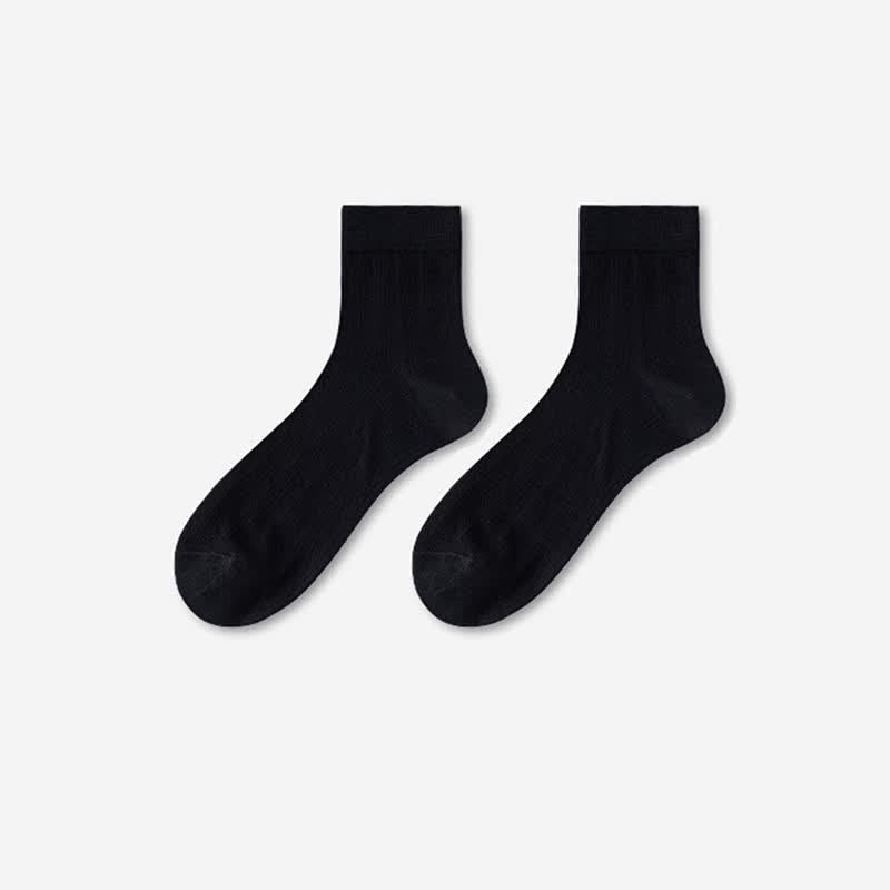 Calzini estivi da uomo in seta di gelso ultrasottili - Nero - 6 paia - Taglia unica (US 6.5 - US 10.5) - image 11