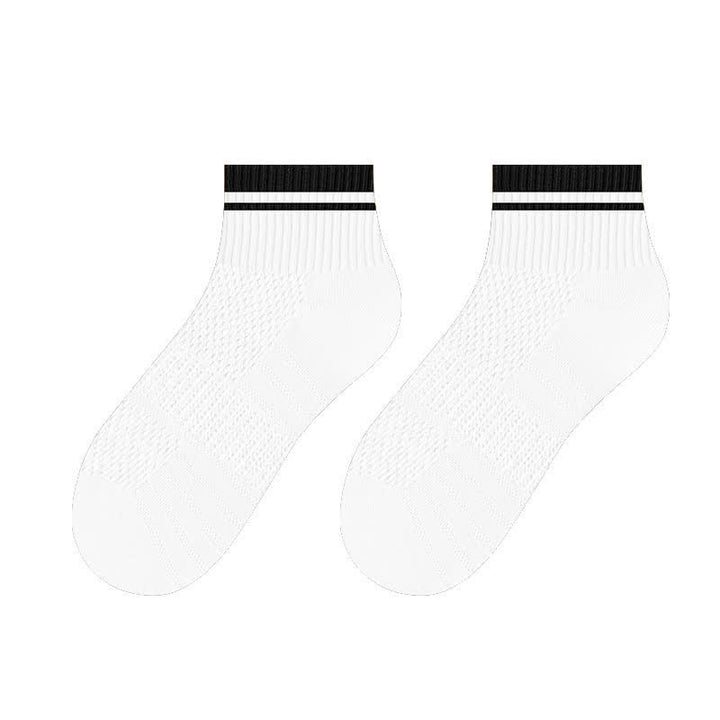 Calzini estivi corti e sottili da uomo con design a coste in rete - Bianco - 6 paia - Taglia unica (US 7 - US 9.5) - image 4