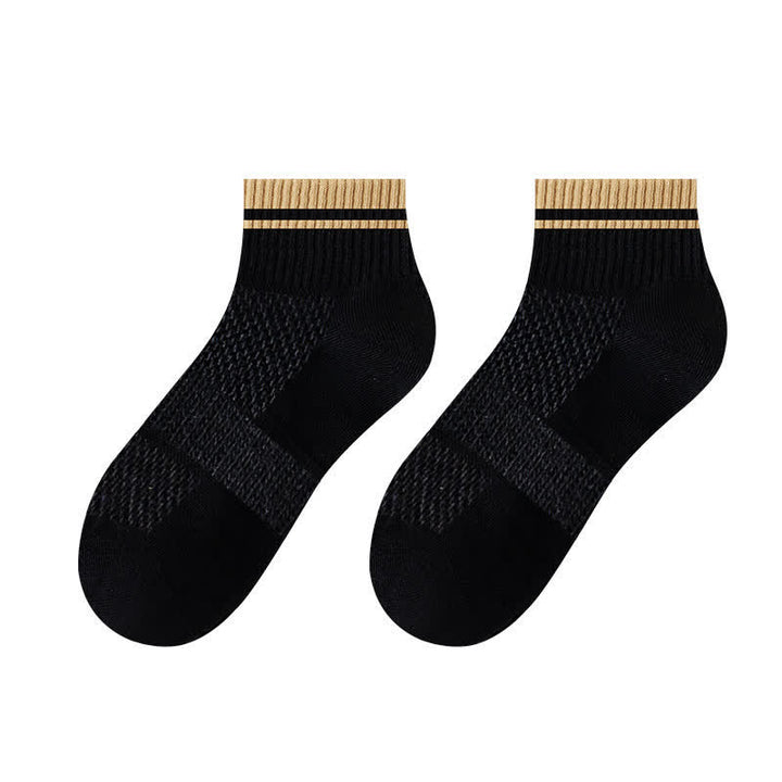 Calzini estivi corti e sottili da uomo con design a coste in rete - Nero - 6 paia - Taglia unica (US 7 - US 9.5) - image 12