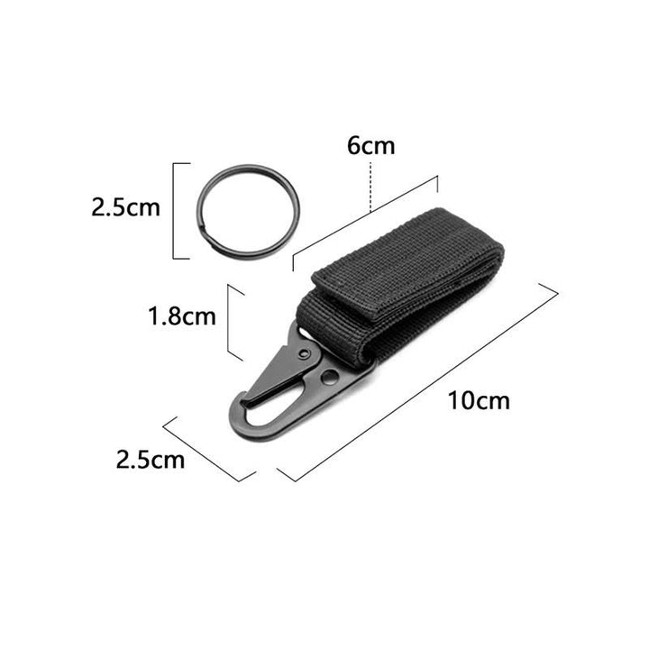 Portachiavi in nylon con passante per cintura tattica in velcro