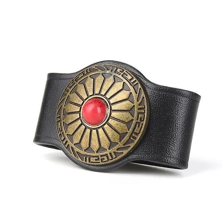 Anello di fissaggio per cintura in vera pelle con decorazione per la vita
