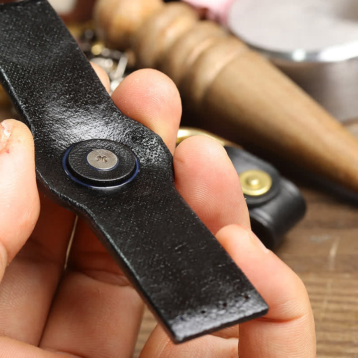 Anello di fissaggio per cintura in vera pelle con decorazione per la vita