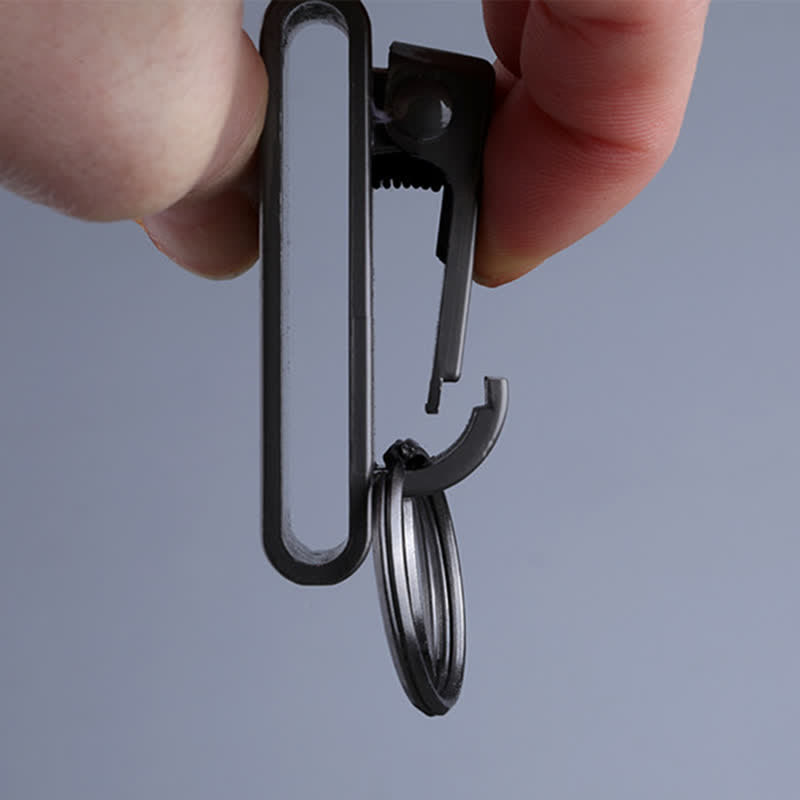 Portachiavi con passante per cintura in metallo con doppio anello resistente
