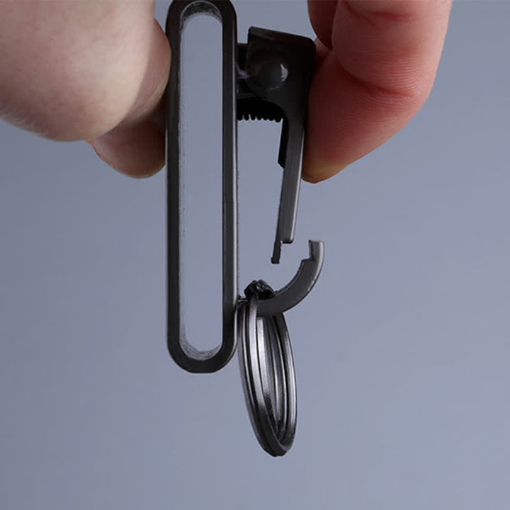 Portachiavi con passante per cintura in metallo con doppio anello resistente