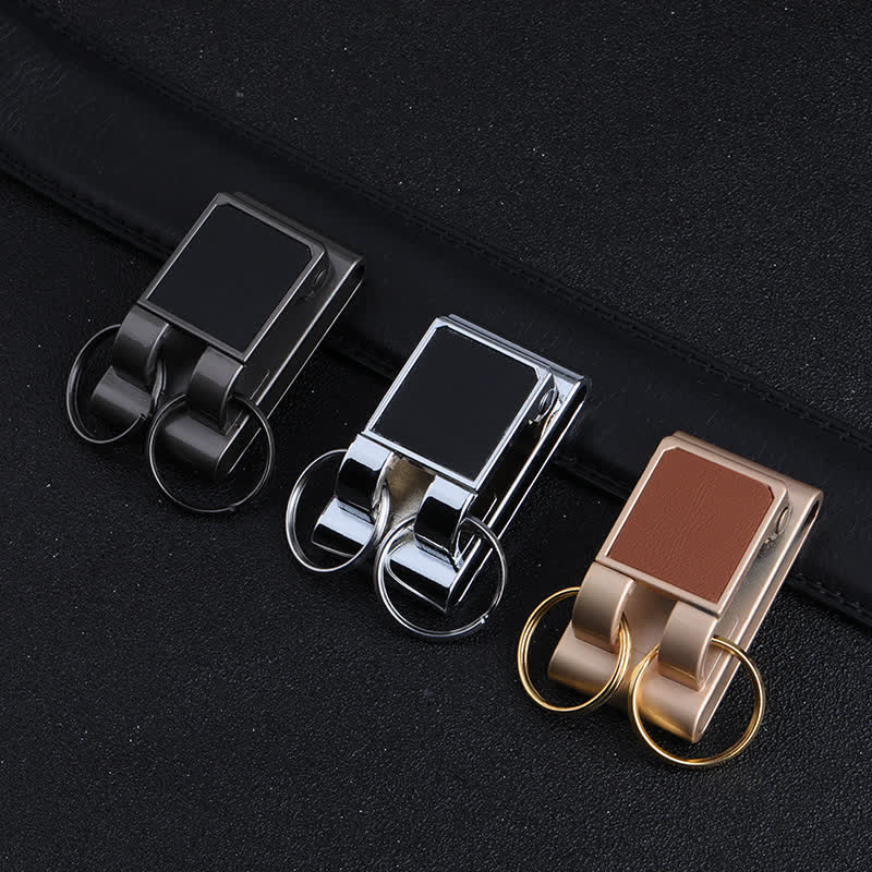 Portachiavi con passante per cintura in metallo con doppio anello resistente - image 1