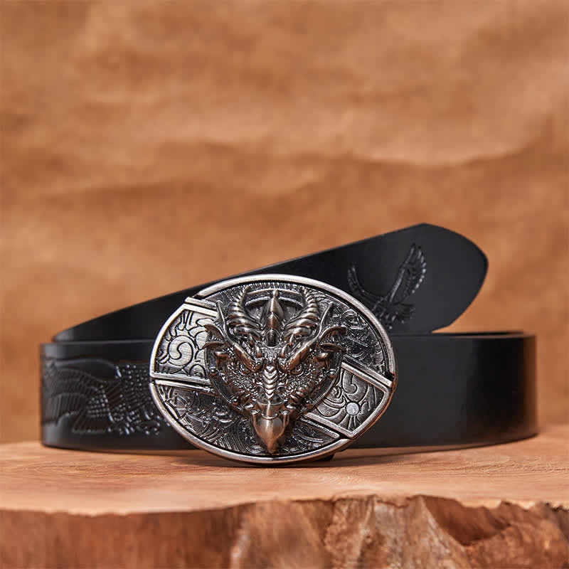 Cintura in pelle con coltello pieghevole nascosto Sharp Dragon fai da te da uomo