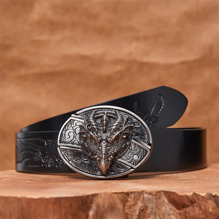 Cintura in pelle con coltello pieghevole nascosto Sharp Dragon fai da te da uomo