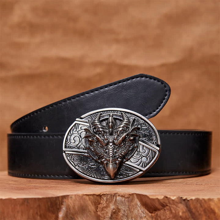 Cintura in pelle con coltello pieghevole nascosto Sharp Dragon fai da te da uomo - Drago affilato - Cintura nera in PU - 42 - image 3