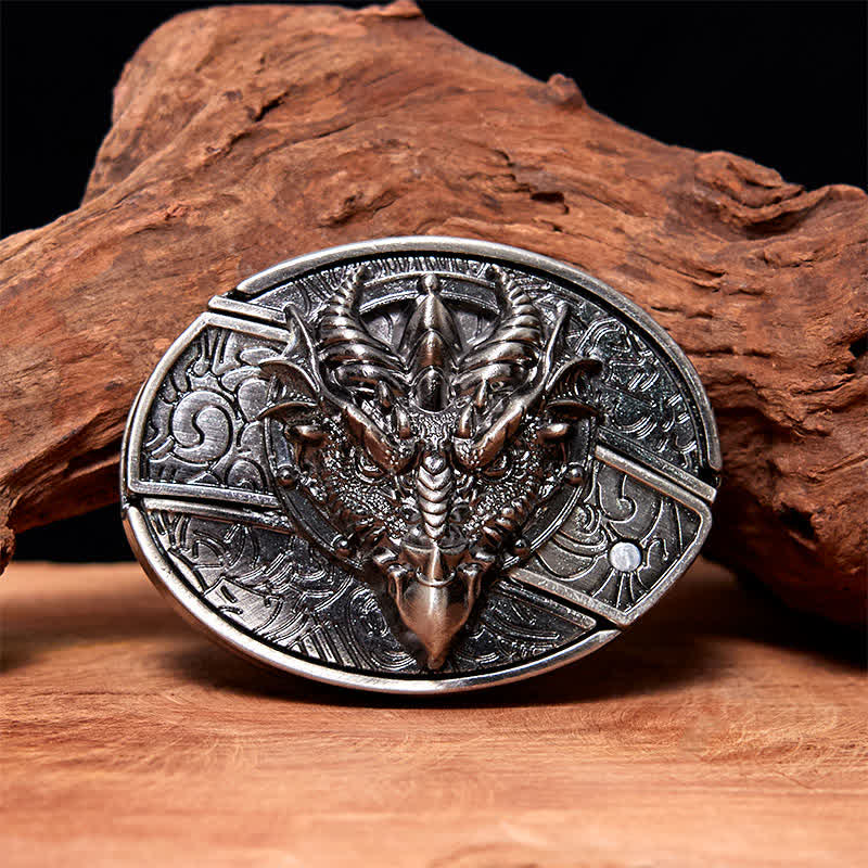 Cintura in pelle con coltello pieghevole nascosto Sharp Dragon fai da te da uomo - Drago affilato - Senza cintura - Cintura non inclusa - image 0