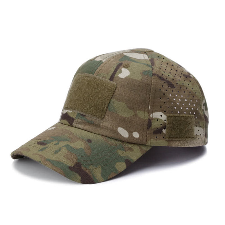 Cappellino da baseball mimetico traspirante con foro per occhiali in velcro