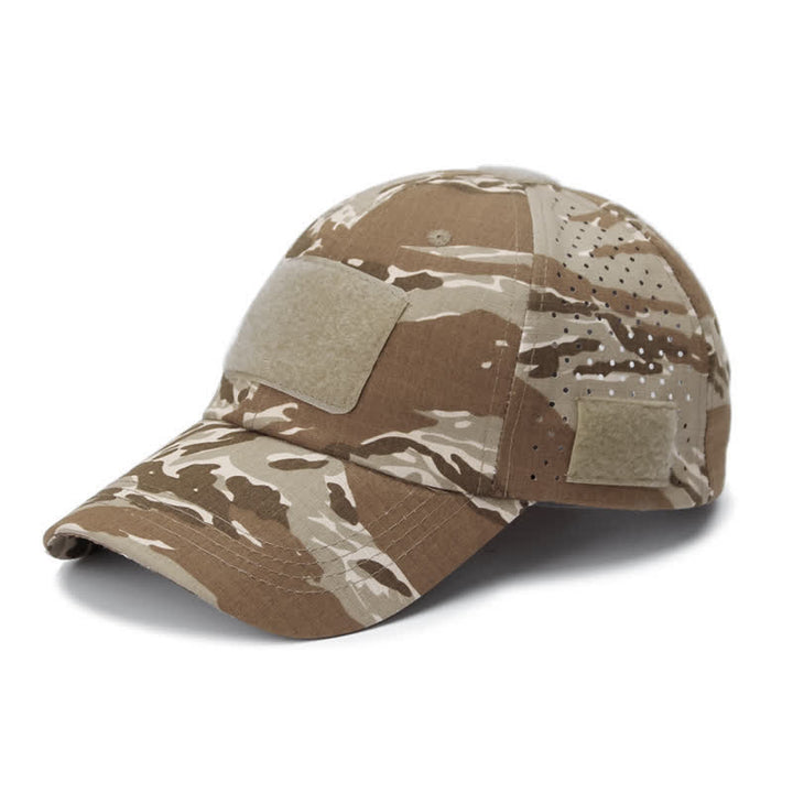 Cappellino da baseball mimetico traspirante con foro per occhiali in velcro