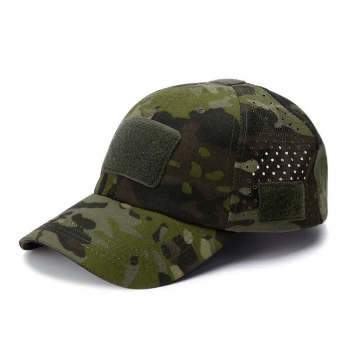 Cappellino da baseball mimetico traspirante con foro per occhiali in velcro