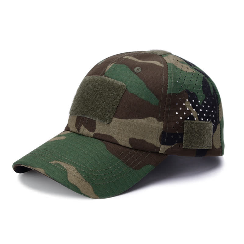 Cappellino da baseball mimetico traspirante con foro per occhiali in velcro