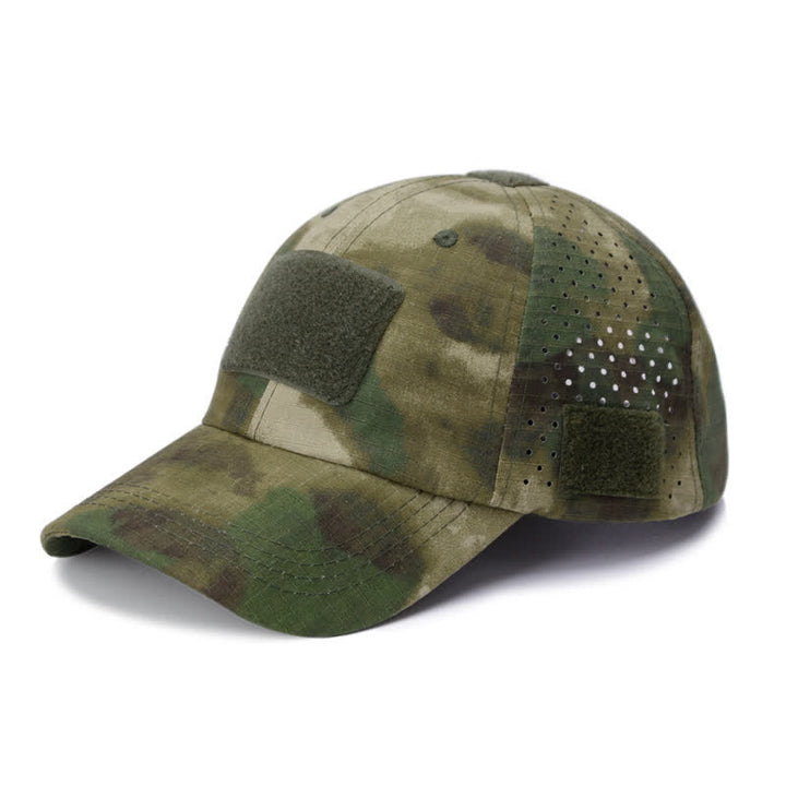 Cappellino da baseball mimetico traspirante con foro per occhiali in velcro