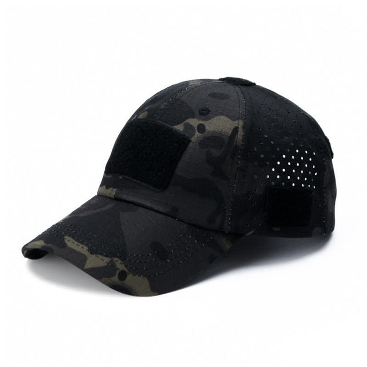 Cappellino da baseball mimetico traspirante con foro per occhiali in velcro