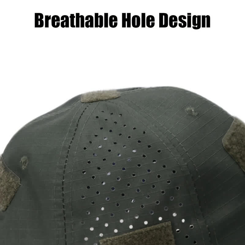 Cappellino da baseball mimetico traspirante con foro per occhiali in velcro