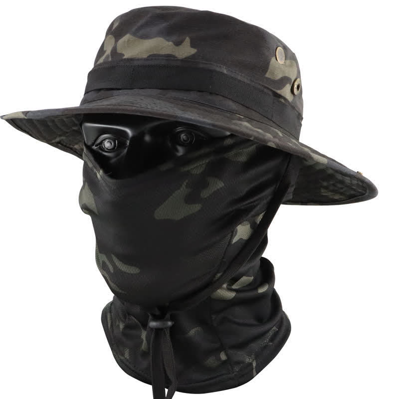 Cappello da pescatore tattico mimetico da uomo, 2 pezzi
