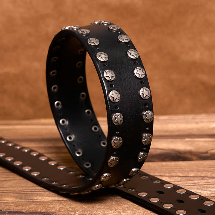 Cintura in pelle fatta a mano con borchie punk biker